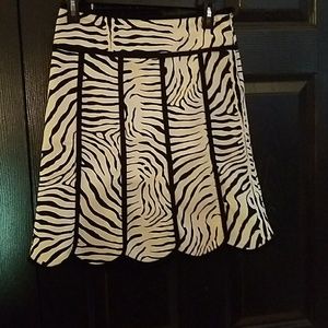 EUC Nanette Lepore zebra print scalloped skirt